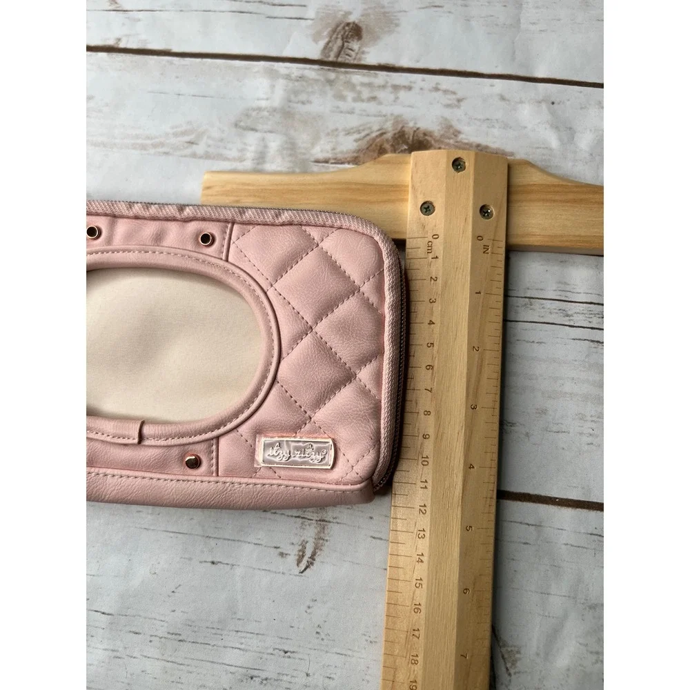NWOT Itzy Ritzy Wipe Case Blush Pink Quilted Vegan Leather Rose Gold Boss OS